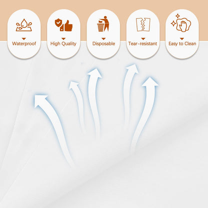 Skiennix Disposable White Plastic Tablecloths - 40 Pack, 54"x108" Rectangle Covers for Parties