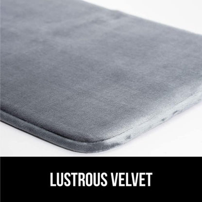 GORILLA GRIP Memory Foam Bath Rug - Soft, Absorbent Velvet Mat | Durable, Machine Washable, 24x17 in Graphite Gray