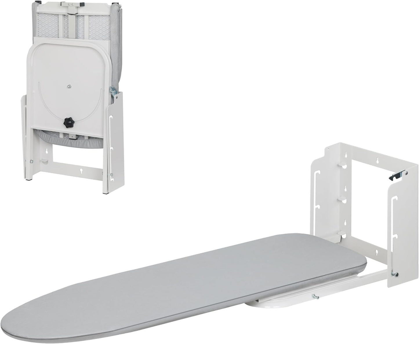 Zoes Homeware Wall Mounted Ironing Board - Space-Saving Design with 180° Rotation | 36" x 12", Silver