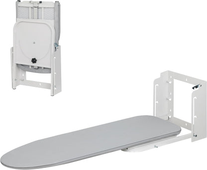 Zoes Homeware Wall Mounted Ironing Board - Space-Saving Design with 180° Rotation | 36" x 12", Silver