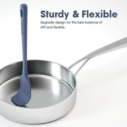 ChefAide Silicone Spatula Set - 5 Pieces, Ergonomic Grip, Heat Resistant Up to 600°F for Nonstick Cookware