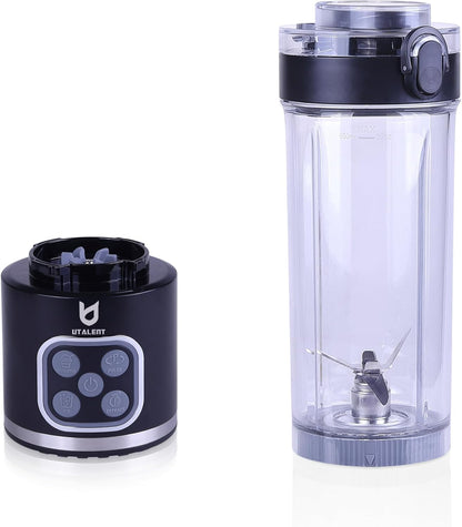 UTALENT Cordless Portable Blender - 700W Personal Blender for Smoothies & Ice Crushing | 25 oz, USB-C Rechargeable, Black