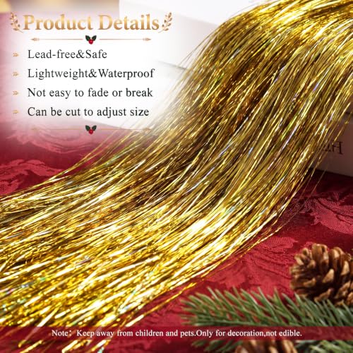 Sumind 14000 Pcs Gold Christmas Icicle Tinsel Decorations for Holiday Tree & Party
