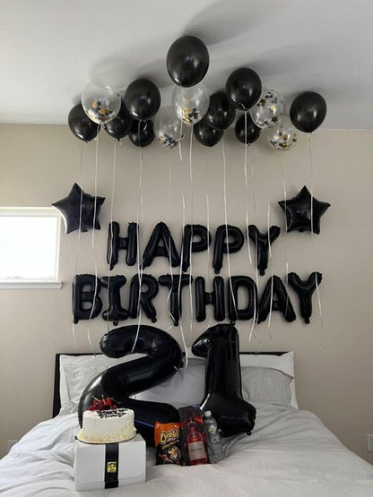 Black Number 21 Balloon - 40 Inch 21st Birthday Decoration for Men & Women | Party Supplies