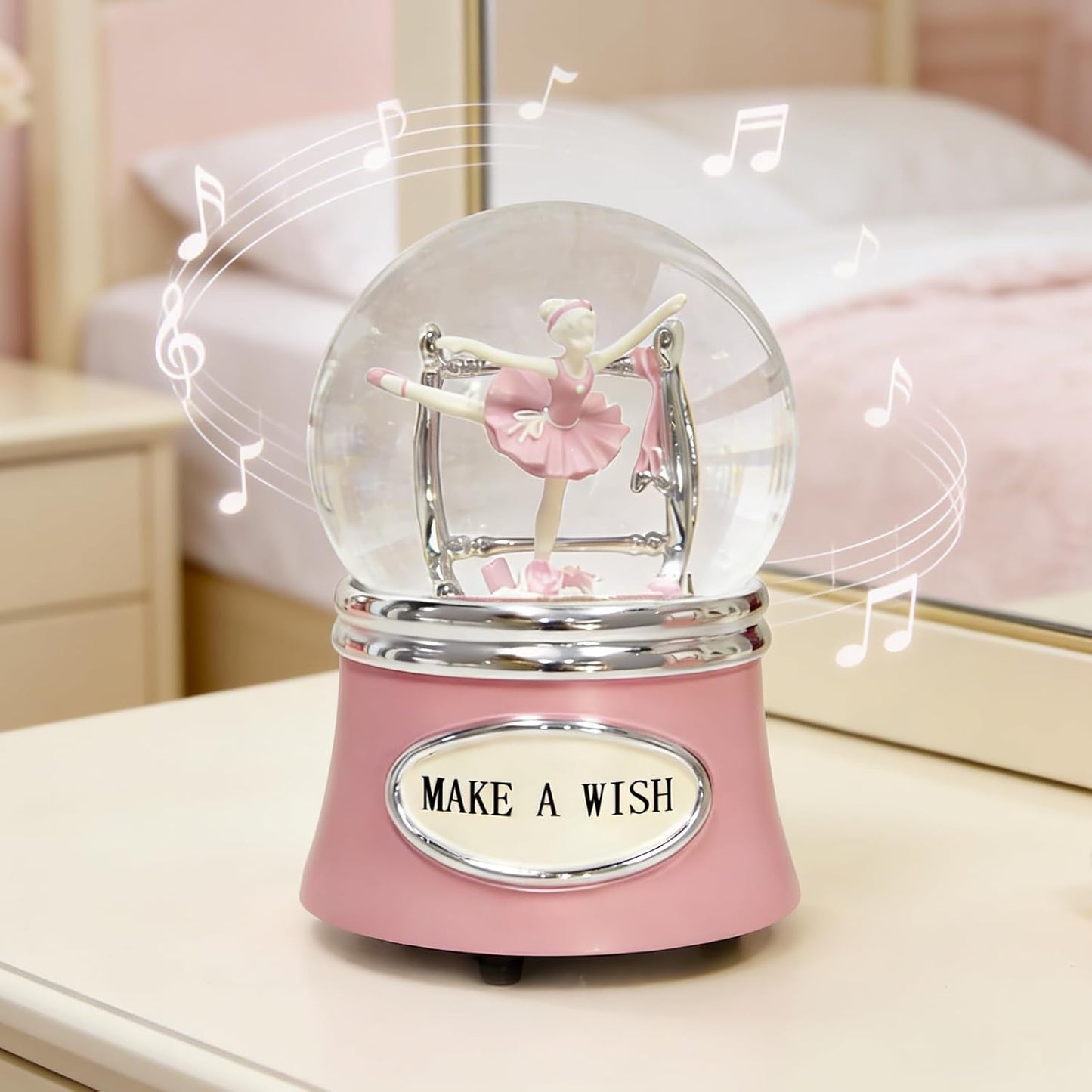 Skiennix Ballerina Snow Globe - Rotating Musical Dance Box | 100MM Plays Fur Elise - Perfect Gift for Dancers