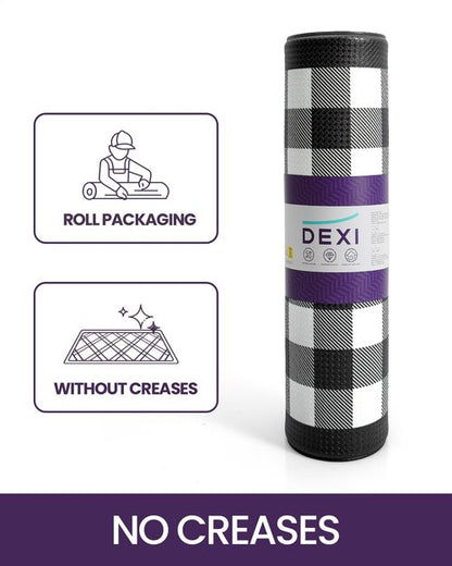 DEXI Buffalo Plaid Kitchen Mat Sets of 2, Cushioned Anti Fatigue Floor Checkered Rug, Waterproof Non Slip Memory Foam Mats for Standing Desk, Home Office, Sink, Laundry, Black & White