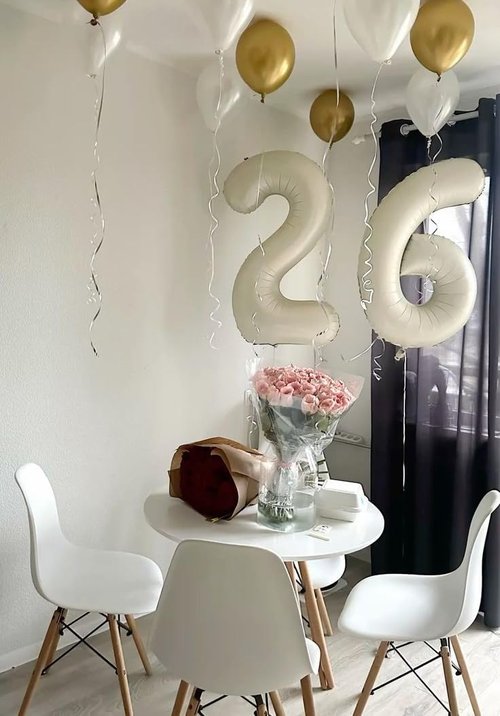 Happy 27 Birthday Decoration - Large Foil Balloon 27 for Men & Women | Perfect for Weddings, Graduations, Anniversaries
