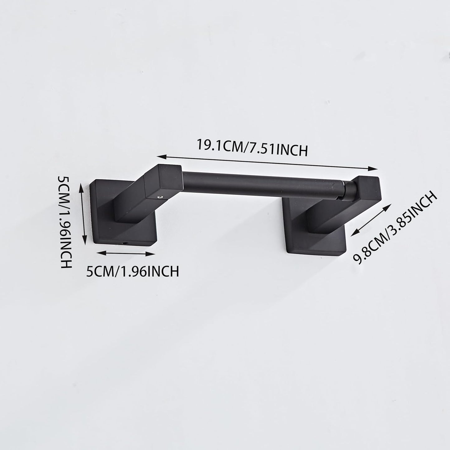 Skiennix Matte Black Toilet Paper Holder - Wall Mount SUS 304 Stainless Steel, Pivoting Double Post Design