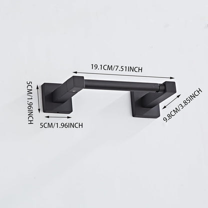 Skiennix Matte Black Toilet Paper Holder - Wall Mount SUS 304 Stainless Steel, Pivoting Double Post Design