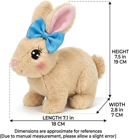 Skiennix Easter Bunny Toy - Interactive Hopping Plush Rabbit with Sounds & Movements | Brown