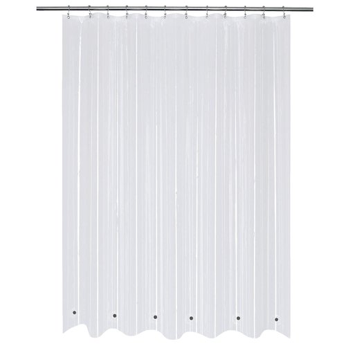 Mrs Awesome Long Shower Curtain Liner with 6 Magnets 72 x 78 inch, PEVA 8G Thick & Heavy Duty Plastic Shower Curtain for Bathroom, Waterproof,72x78, Clear