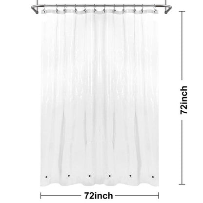 Barossa Design Shower Curtain Liner with 6 Magnets - Heavy Duty PEVA Plastic Shower Curtain for Bathroom, Waterproof Vinyl & See Through Bath Liner, Metal Grommets - Clear, 72x72