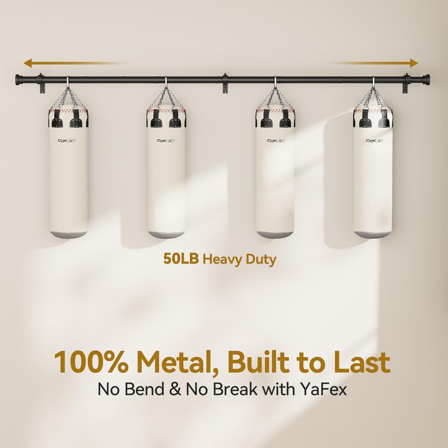 YaFex Adjustable Curtain Rods - Heavy Duty 1 Inch, 32-170 Inch, Black | Modern Design & Easy Installation