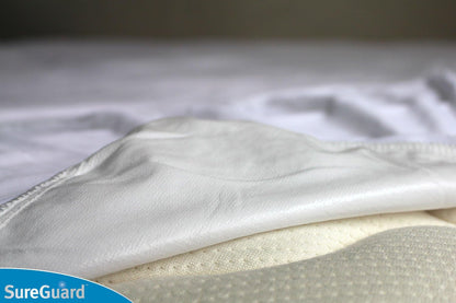 SureGuard Crib Mattress Protector - 100% Waterproof & Hypoallergenic - Premium Fitted Cotton Cover, White