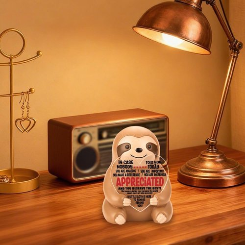 FOKCBOCM Sloth Figurine - Inspirational Gift for Friends & Coworkers | Encouragement Collectible