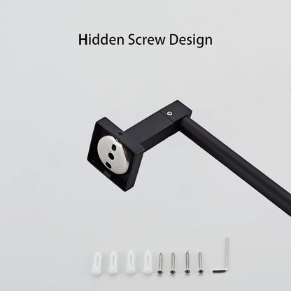 Skiennix Matte Black Toilet Paper Holder - Wall Mount SUS 304 Stainless Steel, Pivoting Double Post Design
