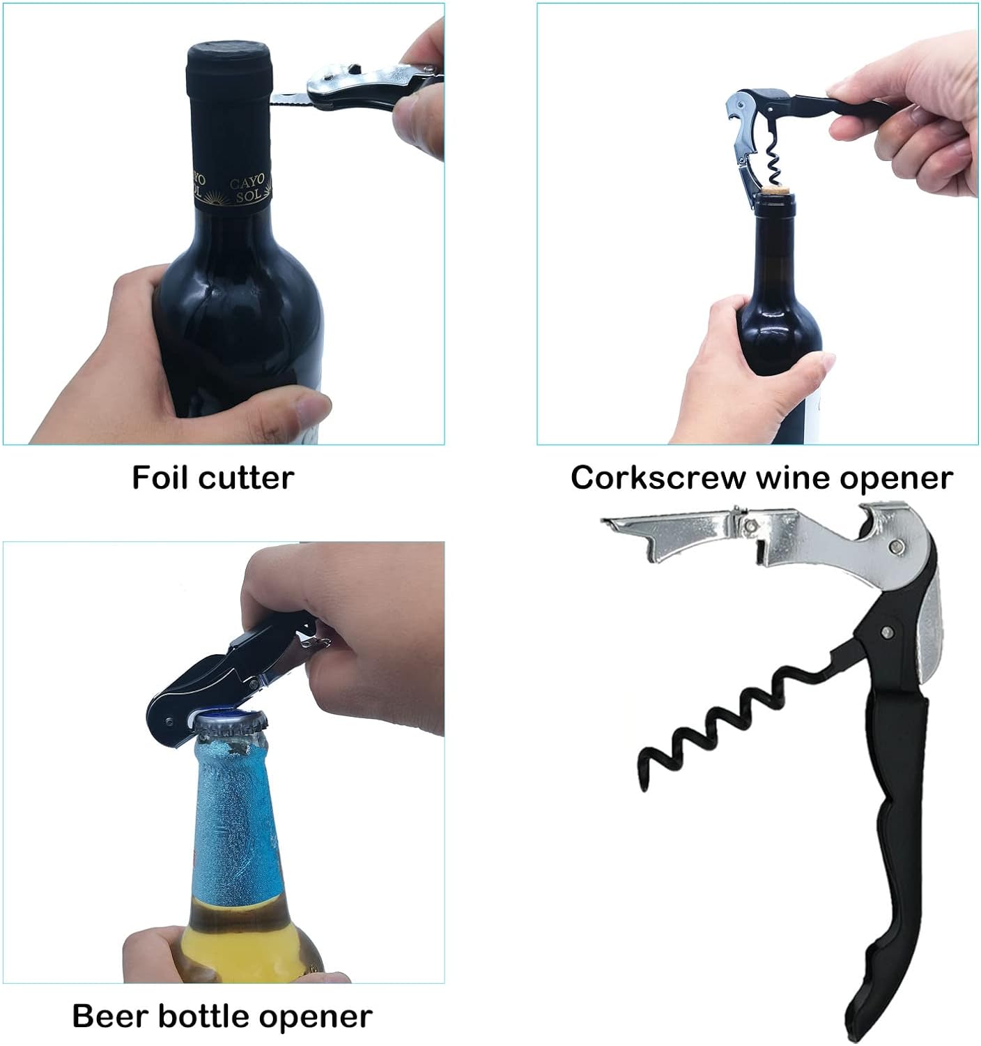 Otstar Jar Opener for Seniors - Multi-Function Non-Slip Grip & Corkscrew | Ideal for Arthritis & Weak Hands