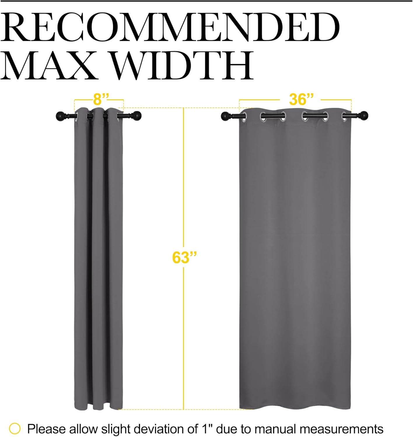 NICETOWN Blackout Curtains - Thermal Insulated Grommet Design for Bedroom | 2 Panels, Grey (W42 x L63-Inch)