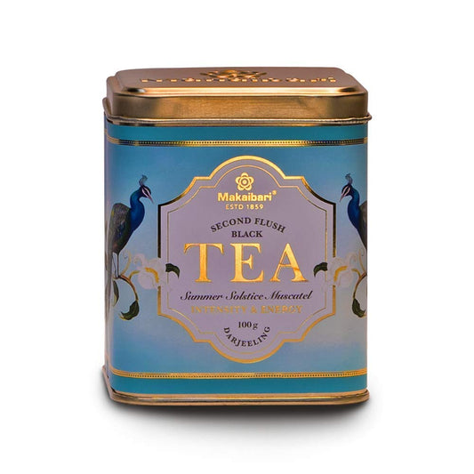 Makaibari Tea Treasures - Summer Solstice Muscatel Darjeeling Black Tea Tin Caddy Pack Of 100 Gram