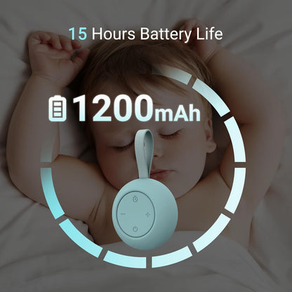 Skiennix Portable Baby Sound Machine - 12 Soothing Sounds | Sleep Soother with Timer Function & 15-Hour Battery Life