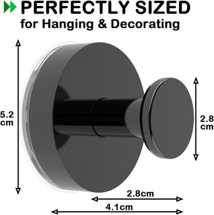 Black Wreath Hanger - 22LB Strong Suction Cup Hooks for Indoor/Outdoor Decor | Reusable for Holidays