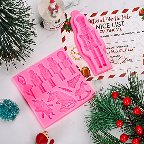 Christmas Nutcracker & Horse Silicone Mold 2-Piece Fondant & Candy Decoration