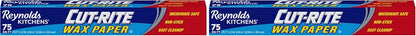 Reynolds Cut-Rite Wax Paper - 75 Sq Ft Roll (Pack of 2) | Perfect for Food Storage & Cooking