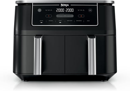 Ninja Foodi Air Fryer - 6-in-1 10-QT DualZone Baskets | Smart Finish for Cooking Two Foods | XL Capacity | Black | DZ302