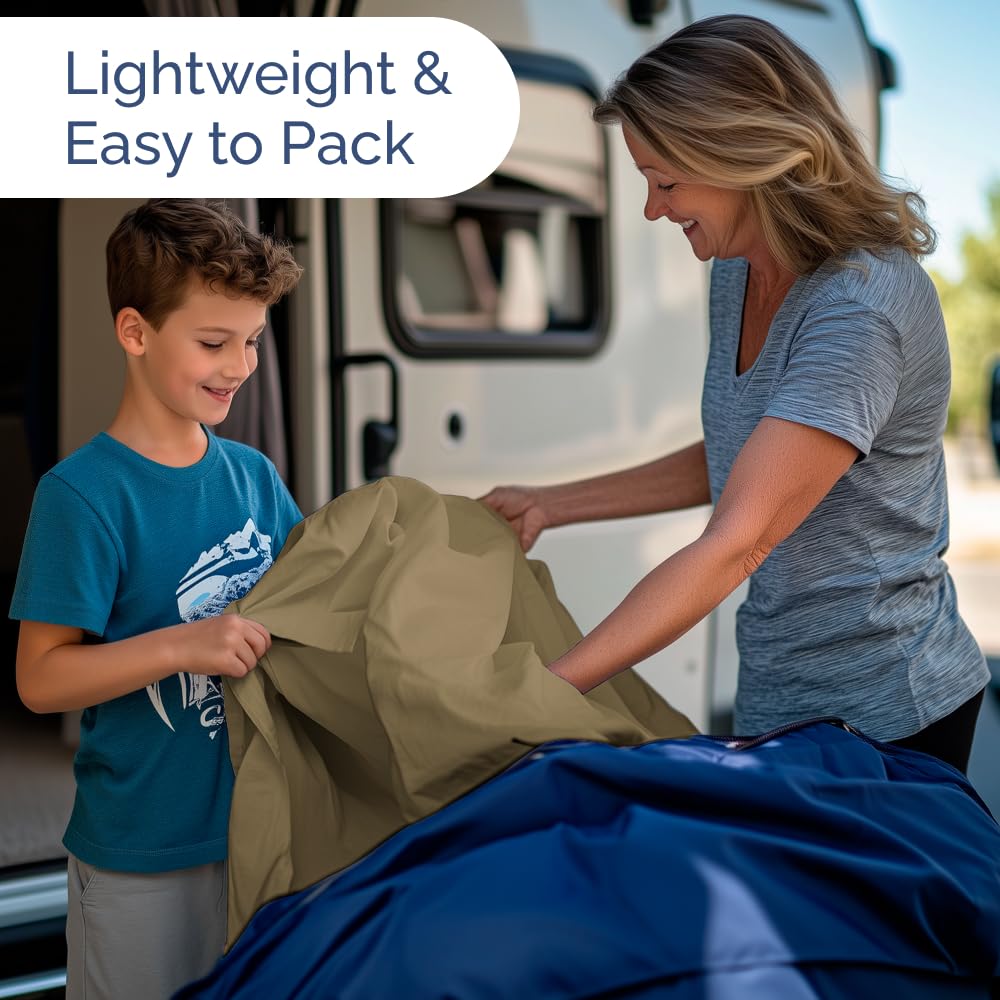RV Short Queen Sheet Set 60 X 75 - 4 Piece RV Short Queen Bed Sheets - Soft, Breathable & Cooling - Designed for Bunks, Trailers and Campers - Fits 8” to 12" Mattress - Hotel Luxury Bedding - Khaki