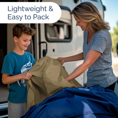 RV Short Queen Sheet Set 60 X 75 - 4 Piece RV Short Queen Bed Sheets - Soft, Breathable & Cooling - Designed for Bunks, Trailers and Campers - Fits 8” to 12" Mattress - Hotel Luxury Bedding - Khaki