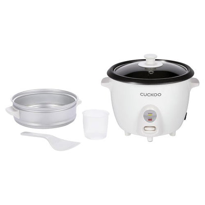 CUCKOO One Touch Rice Cooker - 12-Cup Capacity, Versatile Steamer & Soup Maker, White (CR-0601C)