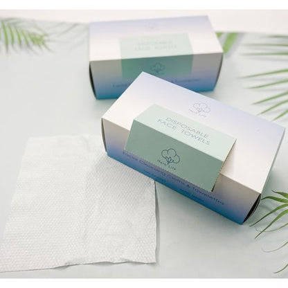 100 Pcs-Disposable Face Towels, Disposable wipe，Facial Cleansing Cloths & Towelettes，Disposable Cleansing Towels，Remover Dry Wipes, Ultra Soft，Soft & Skin Friendly Face Towelettes Disposable