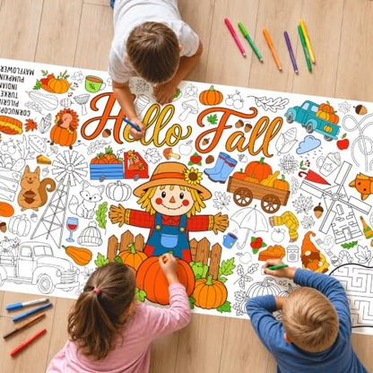 Fall Coloring Poster/Table Cover - 71 x 31.5 Inches Fall