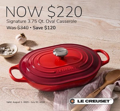 Le Creuset Enameled Cast Iron Oval Casserole - 3.75 Qt. | Durable Lid & Elegant Sea Salt Color