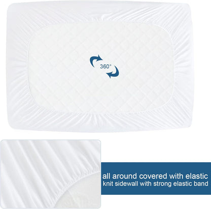 Twin Mattress Protector Waterproof Soft & Breathable Terry, Noiseless Twin Mattress Cover Fitted Sheets up -14'' Mattress Protector for Kids Bed Cover Mattress Pad Protecor Machine Wash