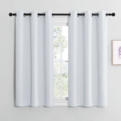 NICETOWN Blackout Curtain Panels - Thermal Insulated Grommet Top Drapes | Greyish White, 29"x30", 2 Panels