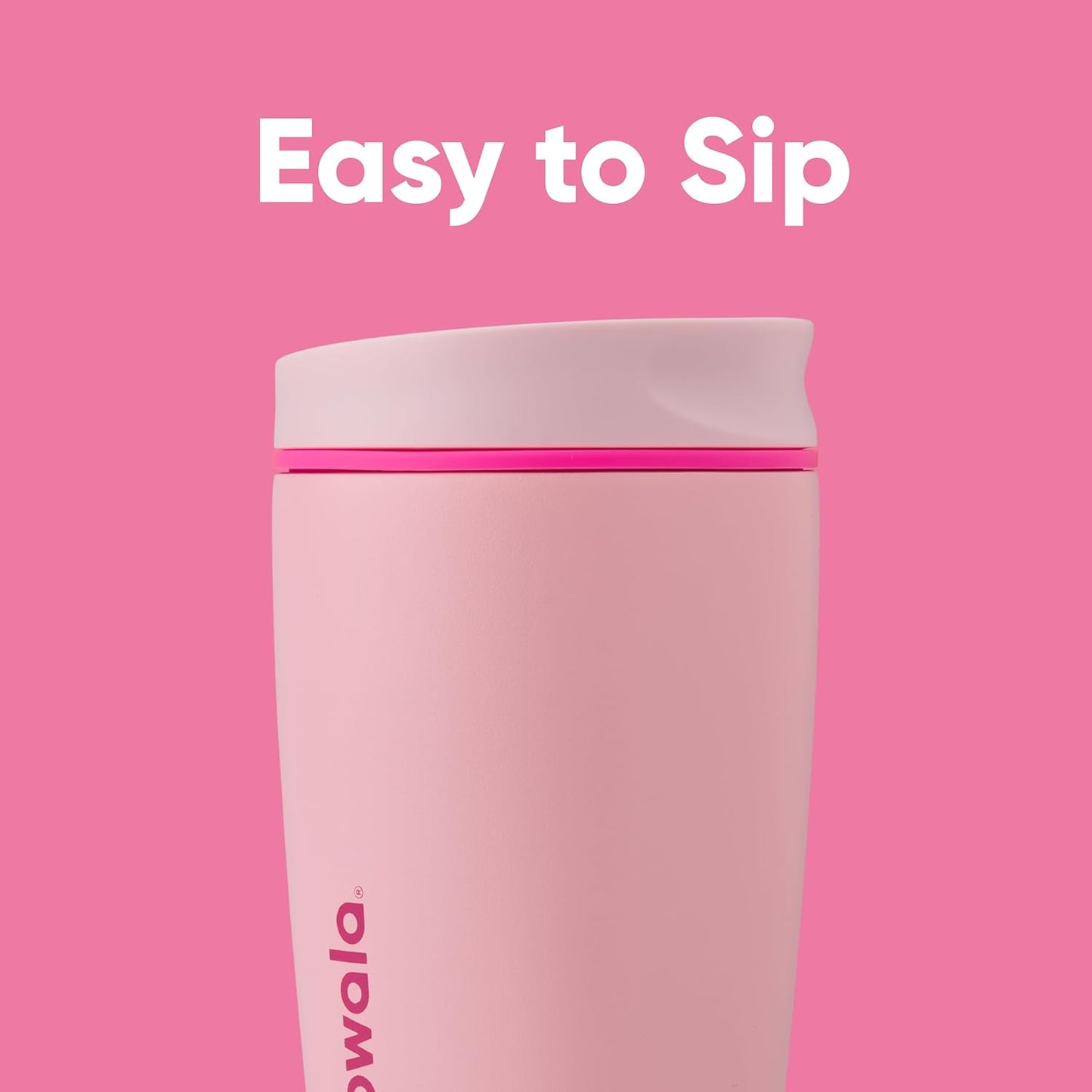 Owala SmoothSip Coffee Tumbler - Insulated Stainless Steel Travel Mug, BPA Free, 12 oz, Pink (Pucker Up)