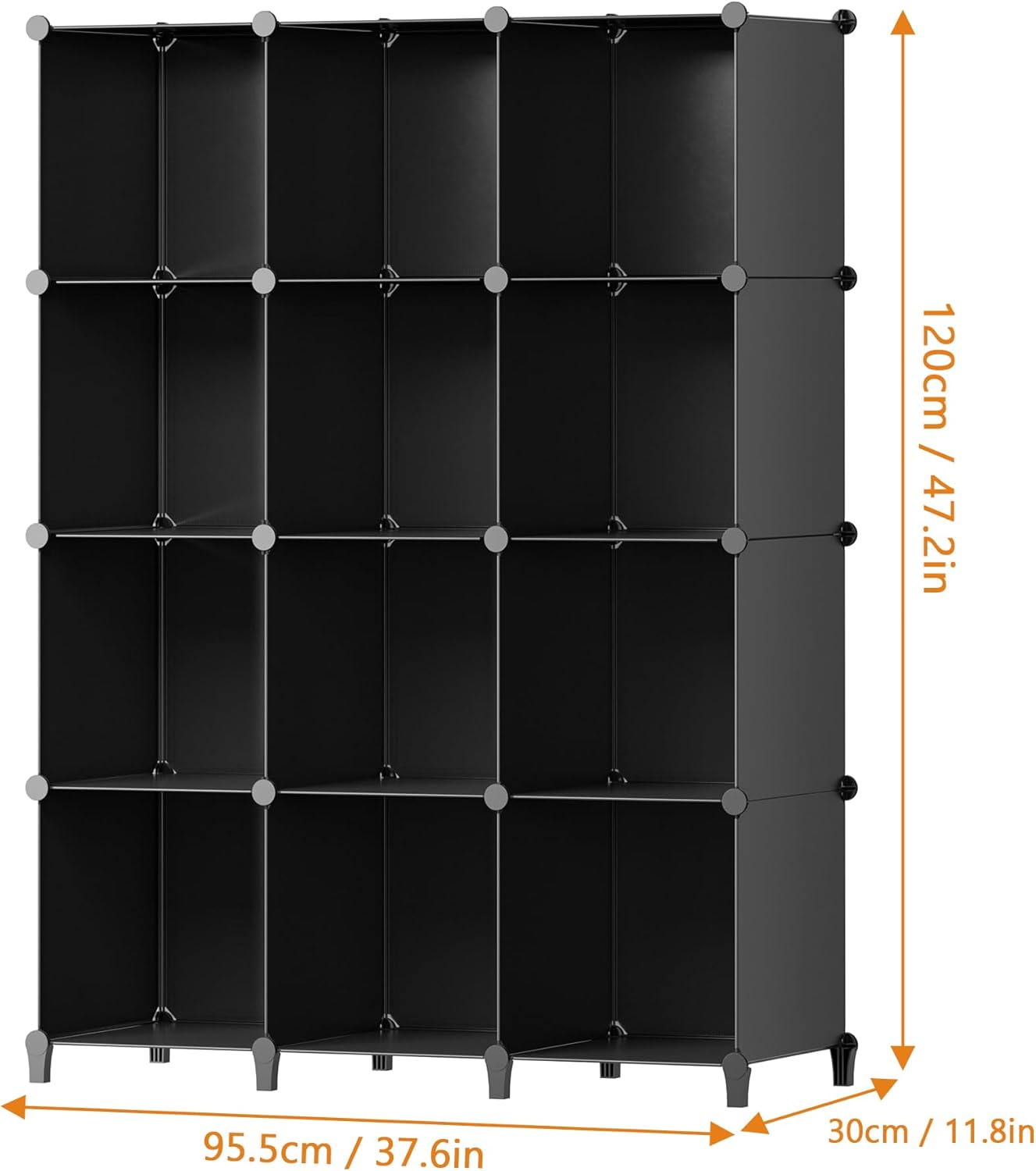 Closet Organizers - Skiennix 12 Cube Storage Organizer for Kids & Adults | Portable Black Shelves