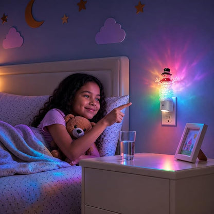 Snowman Night Light with 3 Lighting Modes, Dusk to Dawn Sensor, 8 Colors | Snowman Christmas Plug-in