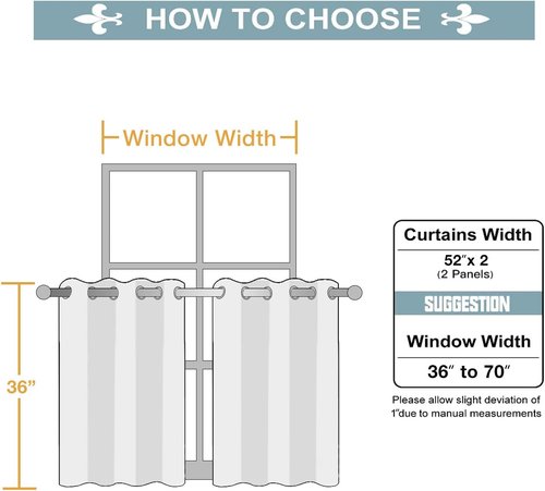 ChrisDowa Small Window Curtains - Grommet Thermal Insulated Room Darkening Panels (Mustard Yellow, 52 x 36 Inch)