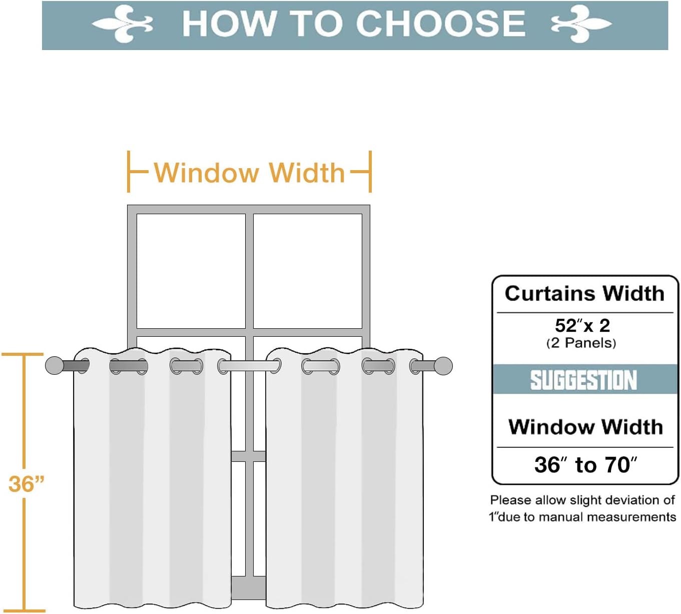 ChrisDowa Small Window Curtains - Grommet Thermal Insulated Room Darkening Panels (Beige, 52 x 36 Inch)