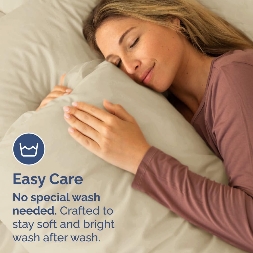 Queen Pillow Cases by Hotel Luxe - Ultra Soft, Wrinkle-Free & Fade Resistant - 10-Piece Set in Cream