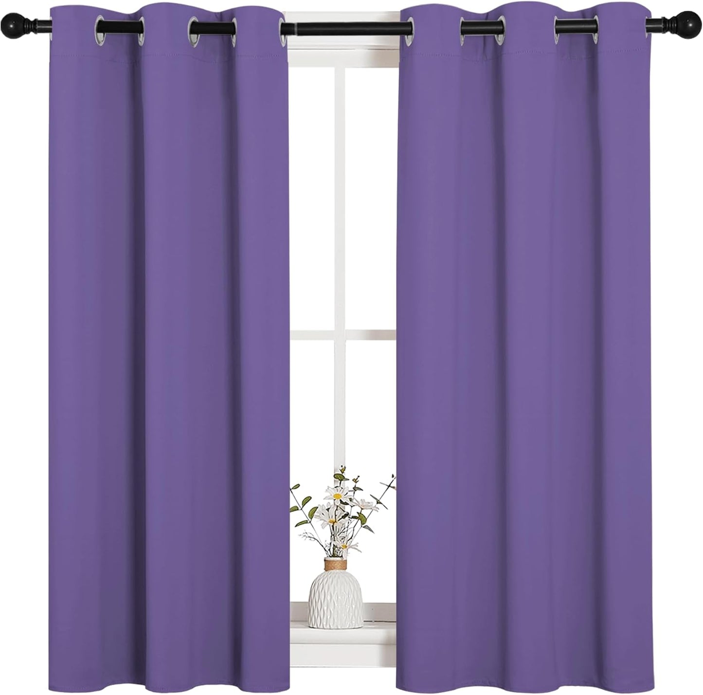 NICETOWN Blackout Curtain Panels - Thermal Insulated Grommet Drapes | Lilac Purple, 34x45 Inches (1 Pair)