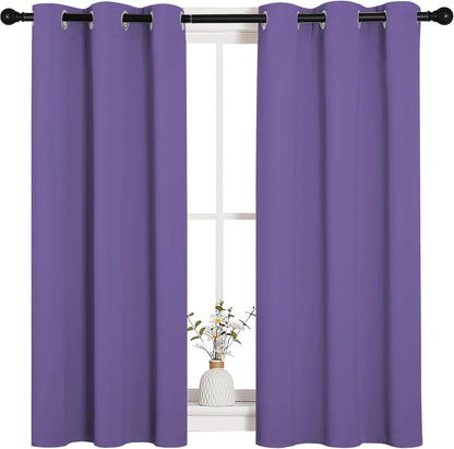 NICETOWN Blackout Curtain Panels - Thermal Insulated Grommet Drapes | Lilac Purple, 34x45 Inches (1 Pair)