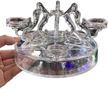 Skiennix Acrylic Crystal Ball Display Stand - Transparent Holder for 7 Glass Spheres | Elegant Desktop Ornament