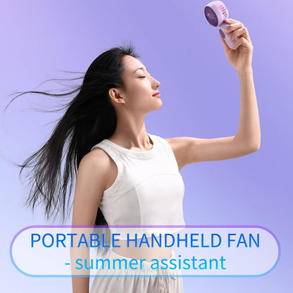 Skiennix Mini Portable Fan - Lightweight Handheld Battery Operated Fan with 3 Speeds | USB Rechargeable, 2 Pack