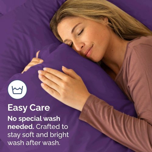 King Pillow Cases by [Brand Name] - Ultra Soft Hotel Quality Covers | Comfy, Wrinkle-Free & Fade Resistant - 2 Piece Set in Purple
