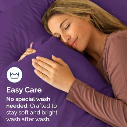 King Pillow Cases by [Brand Name] - Ultra Soft Hotel Quality Covers | Comfy, Wrinkle-Free & Fade Resistant - 2 Piece Set in Purple