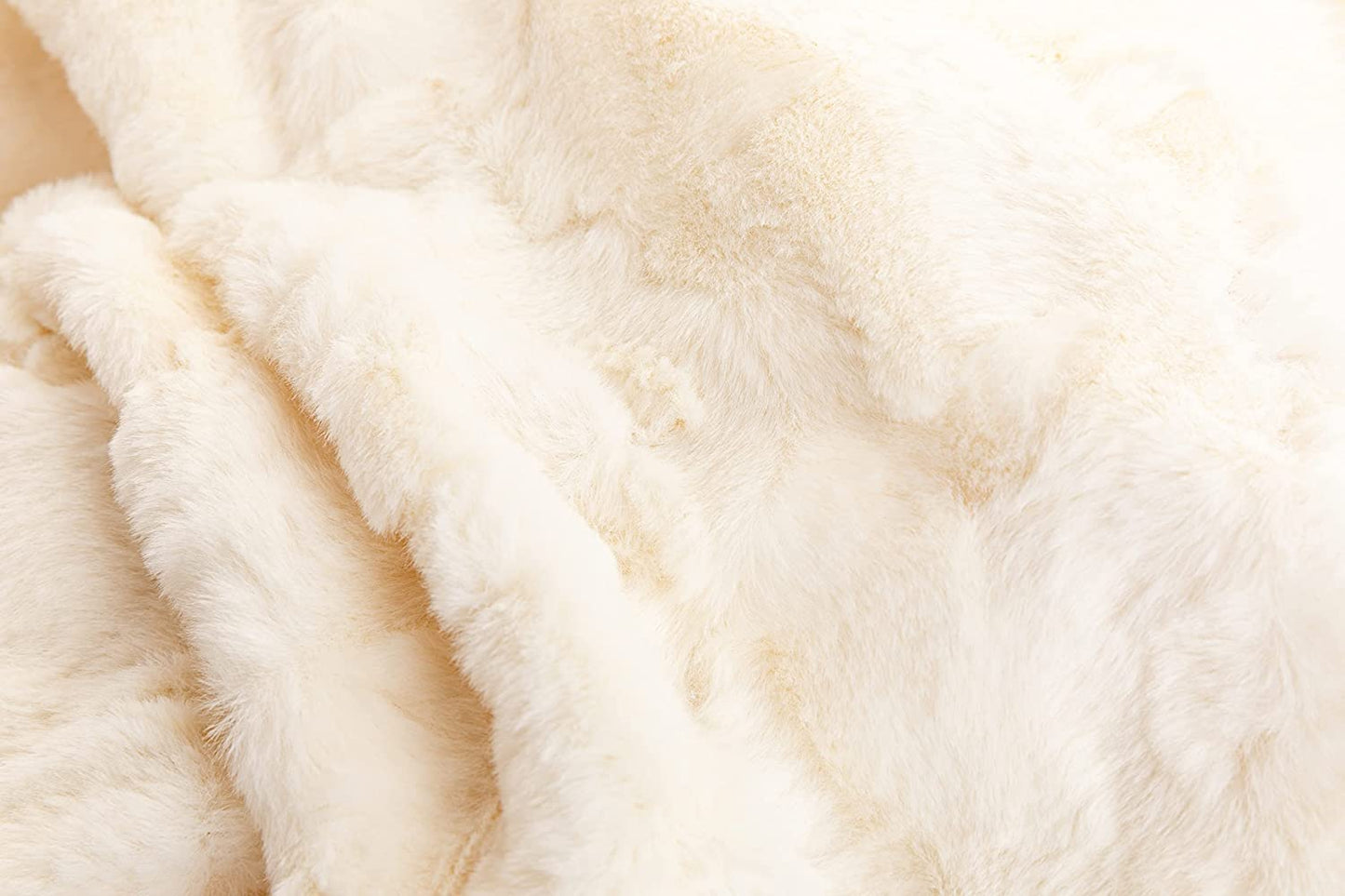 Outrageously Soft Blanket - Ultra Plush Minky Faux Fur Blanket - Ivory Twin