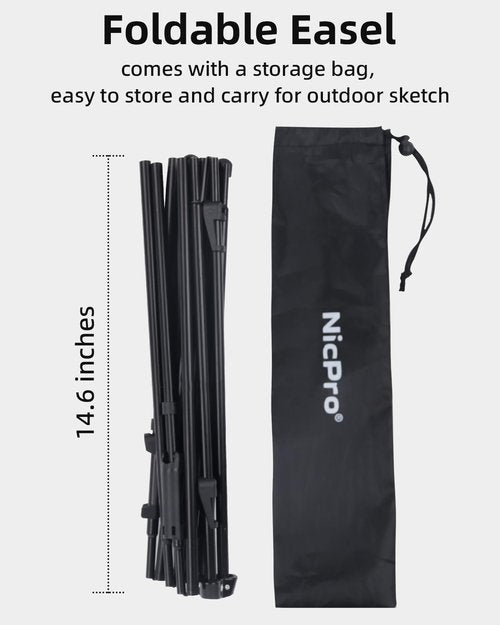 Nicpro Art Folding Easels for Display, 6 Pack 63 Inches Metal Floor Easel Stand Bulk Tripod Black Collapsible for Sign Artist Poster Wedding | with Carry Bag